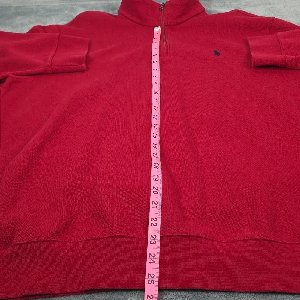 Polo Ralph Lauren 1/4 Zip Luxury Pullover Red Navy Pony Men's Size US XL Red...